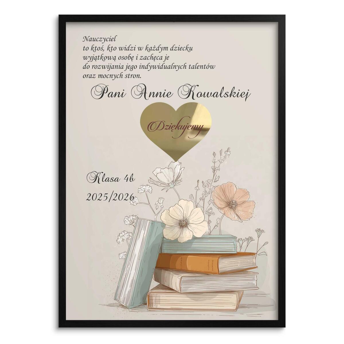 Prezent na Dzień Nauczyciela | Eleganckie podziękowanie dla wychowawcy- Plakat z dedykacją 82153 - zdjęcie 3