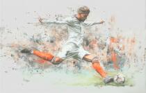 Fototapeta Młodzieżowa- Piłka Nożna w stylu akwareli | Sportowe Tapety do pokoju chłopca, nastolatka- Piłkarz 82238 - miniaturka 4