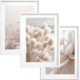 Plakaty Kwiaty Boho | Jasna, Kremowa Dekoracja ścienna do wnętrz w stylu scandi 82217 - miniaturka 1