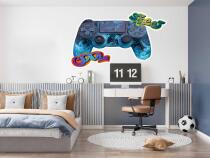Młodzieżowa Naklejka na ścianę- Pad do konsoli i Graffiti | Dekoracja Pokoju chłopca, nastolatka T82172 - miniaturka 2