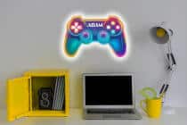 Kolorowa Lampka dla gracza z imieniem - Kontroler do gier | Lampka Nocna do pokoju dziecka | Gadżet, Prezent dla Gamera 82266 - miniaturka 3