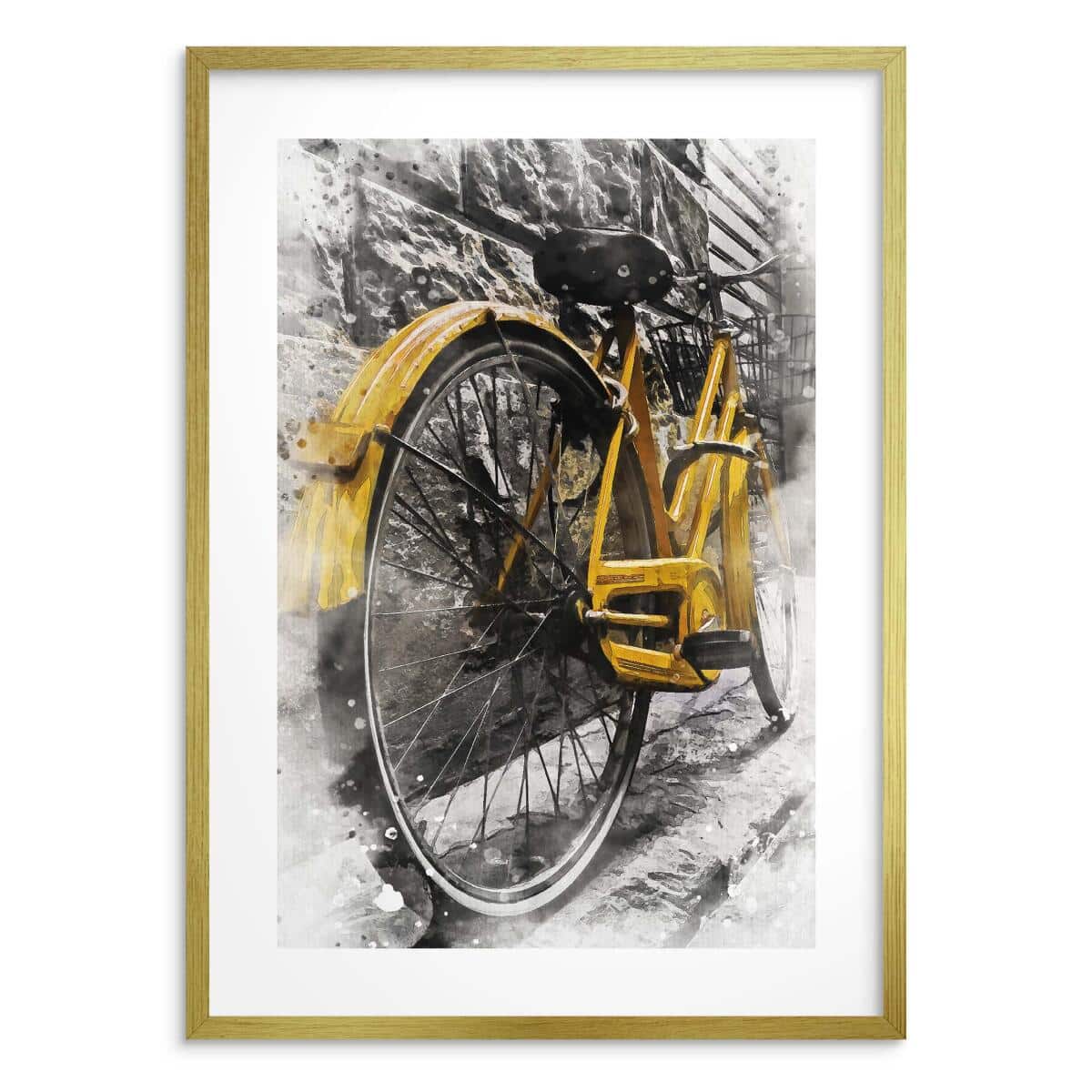 Plakat z Żółtym Rowerem- Akwarela w Stylu Retro 82309 - zdjęcie 5