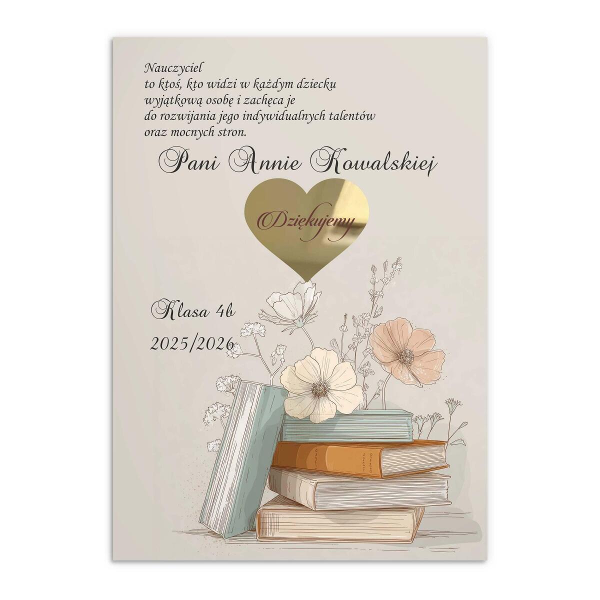 Prezent na Dzień Nauczyciela | Eleganckie podziękowanie dla wychowawcy- Plakat z dedykacją 82153 - zdjęcie 5