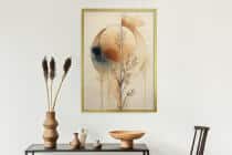 Plakat do Salonu Boho i Minimalizm | Abstrakcyjny Wzór Akwarela | Beżowy Obraz na ścianę 82201 - miniaturka 2