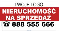 Naklejka z numerem telefonu na baner 70x140cm | Biura Nieruchomości