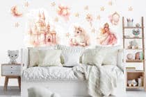 Różowe Naklejki dla dziewczynki – Księżniczka, Zamek, Jednorożec T42170 - miniaturka 2