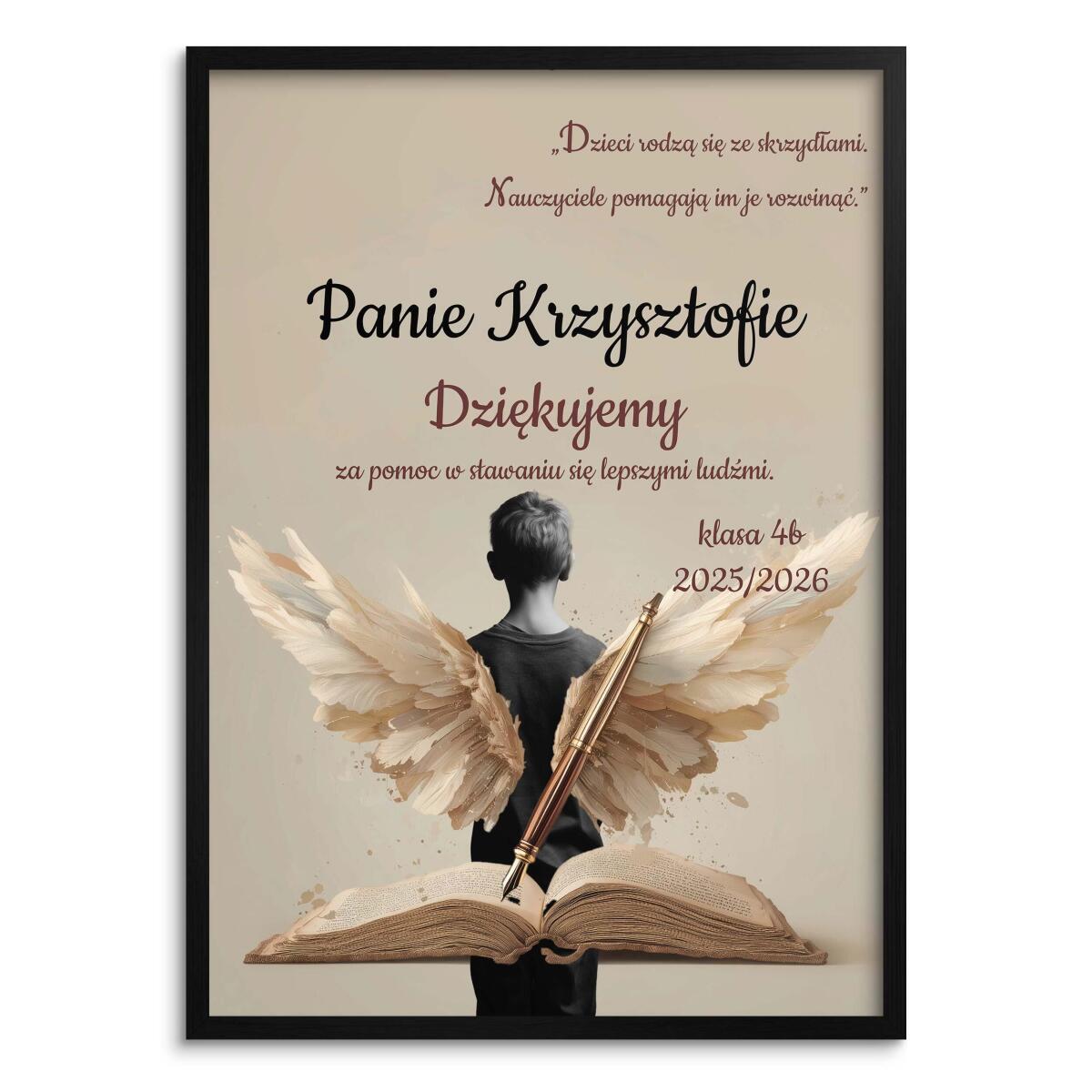 Personalizowany Prezent na Dzień Nauczyciela | Plakat w ramce dla wychowawcy od uczniów 82157 - zdjęcie 3