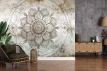 Orientalna fototapeta z mandalą w odcieniach beżu i brązu | Rozeta na ścianę 82147 - miniaturka 1