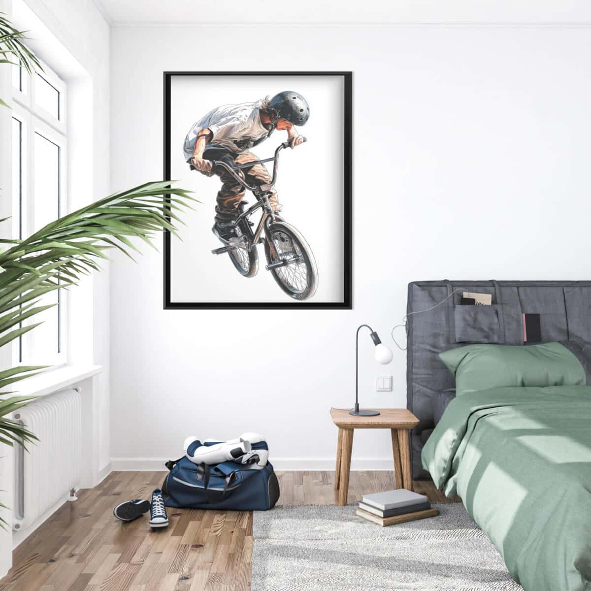 Nowoczesny Plakat Sportowy – Rower BMX w Akcji | Dekoracja do Pokoju chłopca, nastolatka 82196 - zdjęcie 3