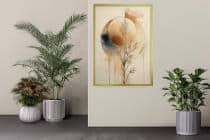 Plakat do Salonu Boho i Minimalizm | Abstrakcyjny Wzór Akwarela | Beżowy Obraz na ścianę 82201 - miniaturka 3