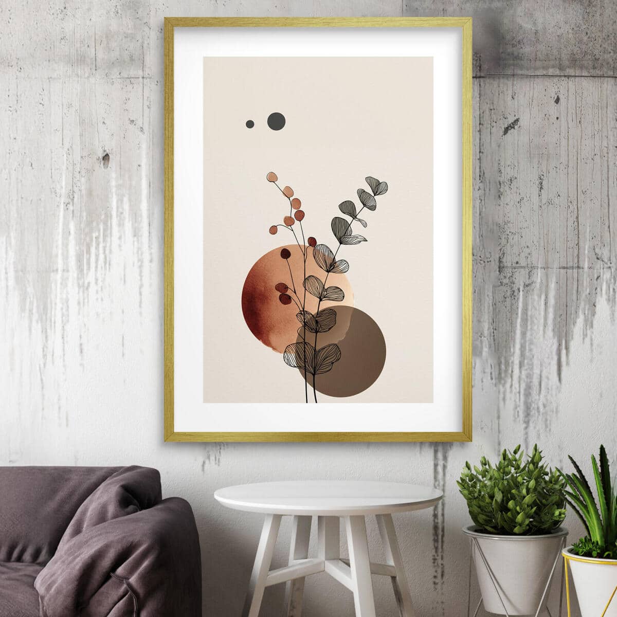 Plakat Line Art- Delikatne liście | Botaniczna abstrakcja w beżu | Minimalistyczny Obraz do salonu w stylu boho 82203 - zdjęcie 4