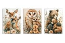 Urocze Plakaty do pokoju dziecka- leśne zwierzątka | Zestaw Obrazków dziecięcych w stylu skandynawskim, boho 82142 - miniaturka 8