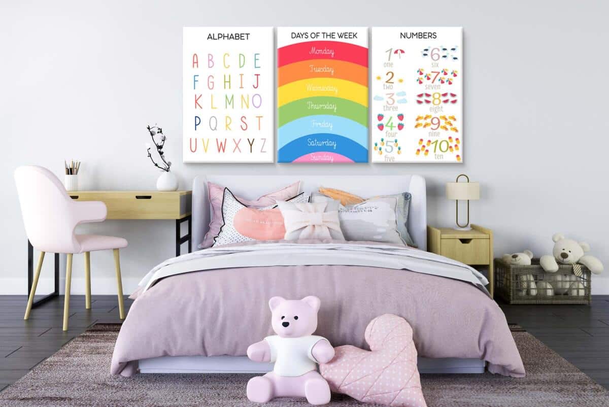 Kolorowe Obrazki na ścianę do Pokoju dziecka- Nauka języka angielskiego dla przedszkolaka 82161 - zdjęcie 5