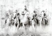 Czarno-biała Fototapeta dla gracza- Rycerze w zbrojach | Młodzieżowa Tapeta na ścianę szkic, motyw fantasy 82312 - miniaturka 4