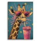 Nowoczesny obraz na płótnie – Śmieszna żyrafa w okularach | Dekoracja do pokoju nastolatki O94124 - miniaturka 1