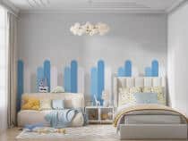 Naklejka na ścianę do pokoju chłopca- błękitne paski | Nowoczesna Lamperia, Tapeta dla dzieci 66771 - miniaturka 3