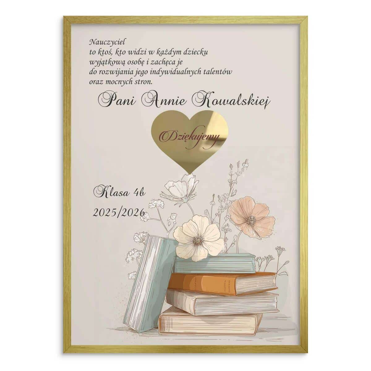 Prezent na Dzień Nauczyciela | Eleganckie podziękowanie dla wychowawcy- Plakat z dedykacją 82153 - zdjęcie 4