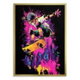 Plakat Pop Art- Neonowy Skater i deskorolka | Kolorowy, Nowoczesny Obraz dla Nastolatków 82194 - miniaturka 4