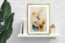 Minimalistyczny plakat boho- harmonia natury | Akwarelowa kompozycja w odcieniach beżu i brązu 82202 - miniaturka 2