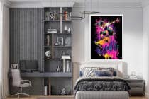 Plakat Pop Art- Neonowy Skater i deskorolka | Kolorowy, Nowoczesny Obraz dla Nastolatków 82194 - miniaturka 5