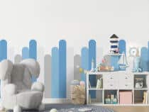Naklejka na ścianę do pokoju chłopca- błękitne paski | Nowoczesna Lamperia, Tapeta dla dzieci 66771 - miniaturka 1