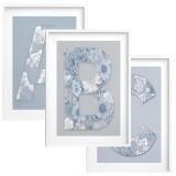 Błękitne Plakaty- Litery i Kwiaty w stylu boho | Obrazy na ścianę do Pokoju dziecięcego 82287 - miniaturka 1