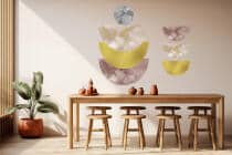 Nowoczesna naklejka na ścianę z efektem marmuru i złota | Oryginalna dekoracja ścienna do salonu, biura T66781 - miniaturka 5