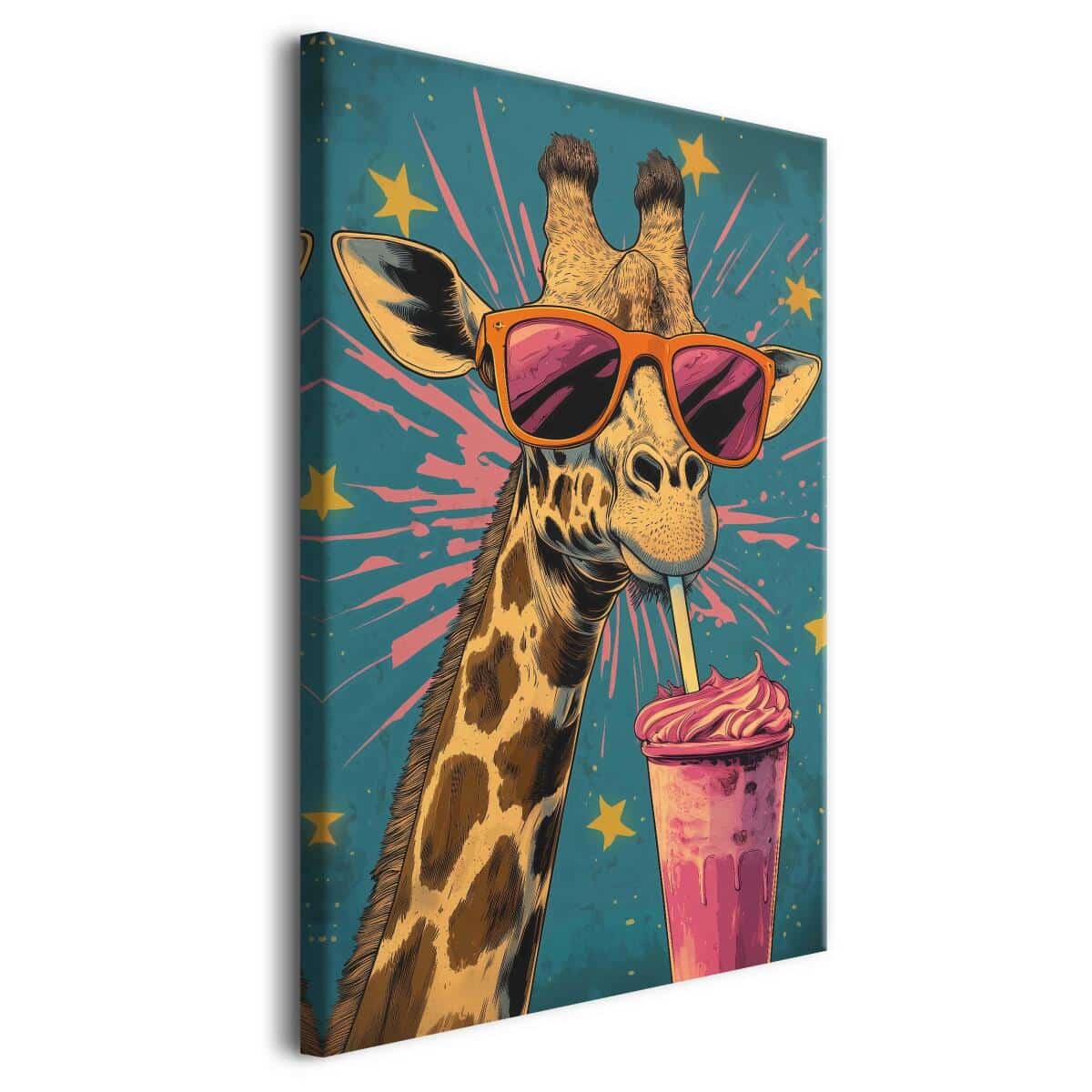 Nowoczesny obraz na płótnie – Śmieszna żyrafa w okularach | Dekoracja do pokoju nastolatki O94124 - zdjęcie 2