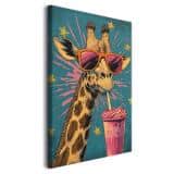 Nowoczesny obraz na płótnie – Śmieszna żyrafa w okularach | Dekoracja do pokoju nastolatki O94124 - miniaturka 2