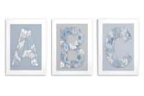 Błękitne Plakaty- Litery i Kwiaty w stylu boho | Obrazy na ścianę do Pokoju dziecięcego 82287 - miniaturka 8
