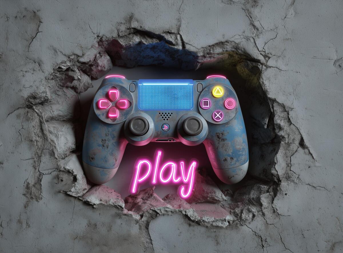 Fototapeta 3D dla nastolatków- Kontroler Pad do konsoli | Pokój gamingowy, dekoracje dla chłopca 82169 - zdjęcie 3