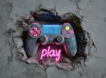 Fototapeta 3D dla nastolatków- Kontroler Pad do konsoli | Pokój gamingowy, dekoracje dla chłopca 82169 - miniaturka 3