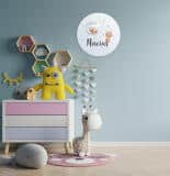 Urocza Tabliczka z Imieniem – Miś, Gwiazdki i Chmurki | Pastelowa Dekoracja dla Chłopca, do Pokoju Niemowlaka 82288 - miniaturka 4