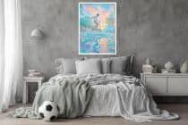 Młodzieżowy Plakat Urban Art– hulajnoga, miasto i pastelowe barwy | Kolorowa dekoracja do pokoju chłopca 82191 - miniaturka 2