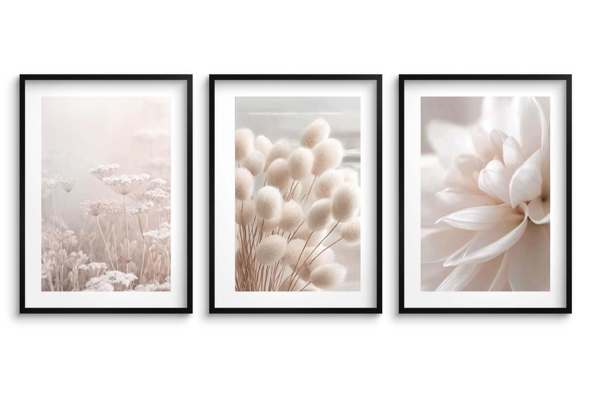 Plakaty Kwiaty Boho | Jasna, Kremowa Dekoracja ścienna do wnętrz w stylu scandi 82217 - zdjęcie 6