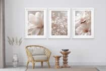 Beżowe Plakaty z Kwiatami Magnolii | Romantyczna Dekoracja do Sypialni w Stylu Skandynawskim 82218 - miniaturka 4