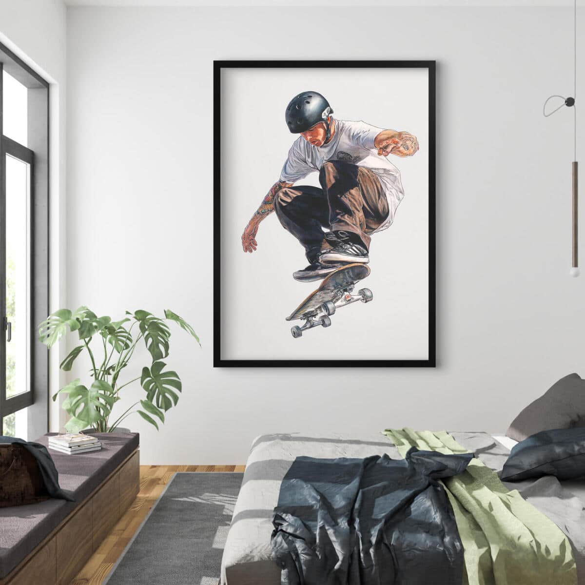 Młodzieżowy Plakat na ścianę- Skater na deskorolce | Miejska Sztuka i Sportowy Styl 82197 - zdjęcie 2