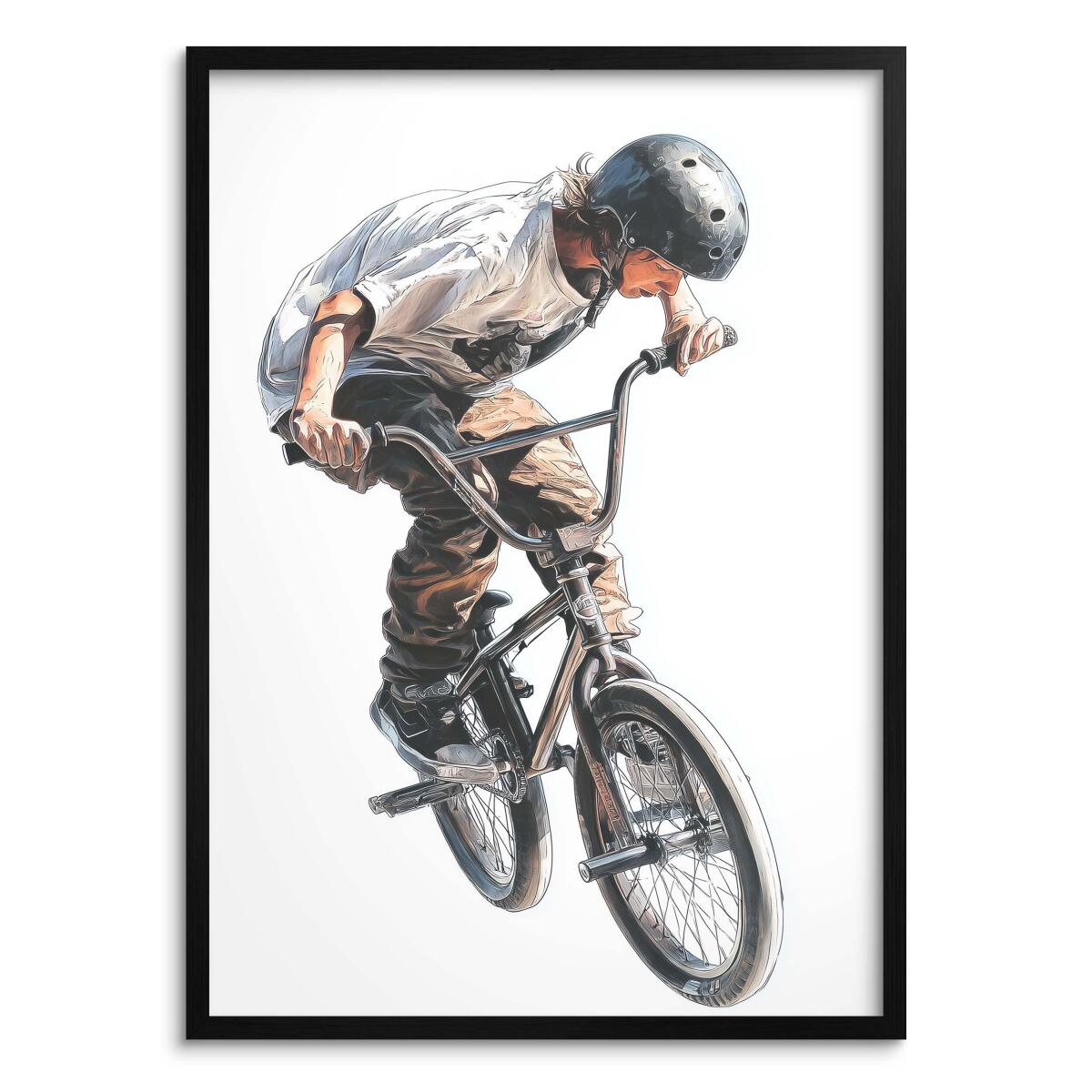 Nowoczesny Plakat Sportowy – Rower BMX w Akcji | Dekoracja do Pokoju chłopca, nastolatka 82196