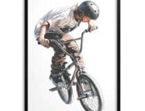Nowoczesny Plakat Sportowy – Rower BMX w Akcji | Dekoracja do Pokoju chłopca, nastolatka 82196