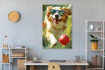 Obraz młodzieżowy – Pies w okularach z piłką | Kolorowa dekoracja na ścianę do pokoju dziecka i nastolatka O94213 - miniaturka 5
