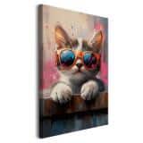 Obraz na ścianę do pokoju dziecka- Kot w okularach | Dekoracja dla dziewczynki, nastolatki O94212 - miniaturka 2