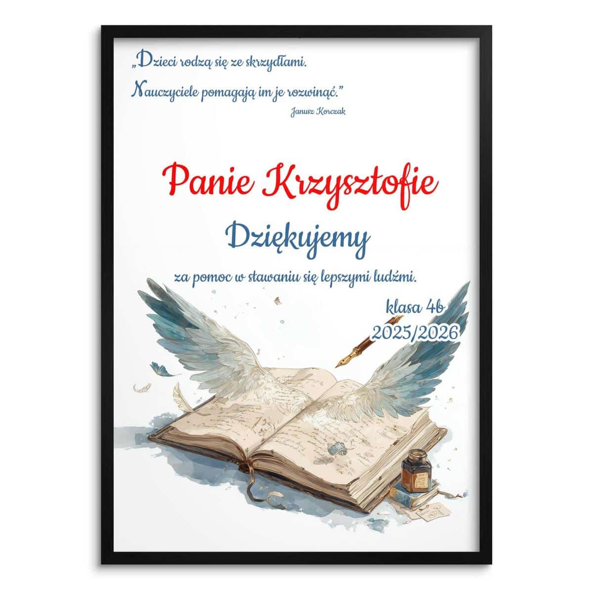 Pamiątkowy Plakat z dedykacją dla Nauczyciela, wychowawcy | Prezent na Dzień Nauczyciela od uczniów 82156 - zdjęcie 3