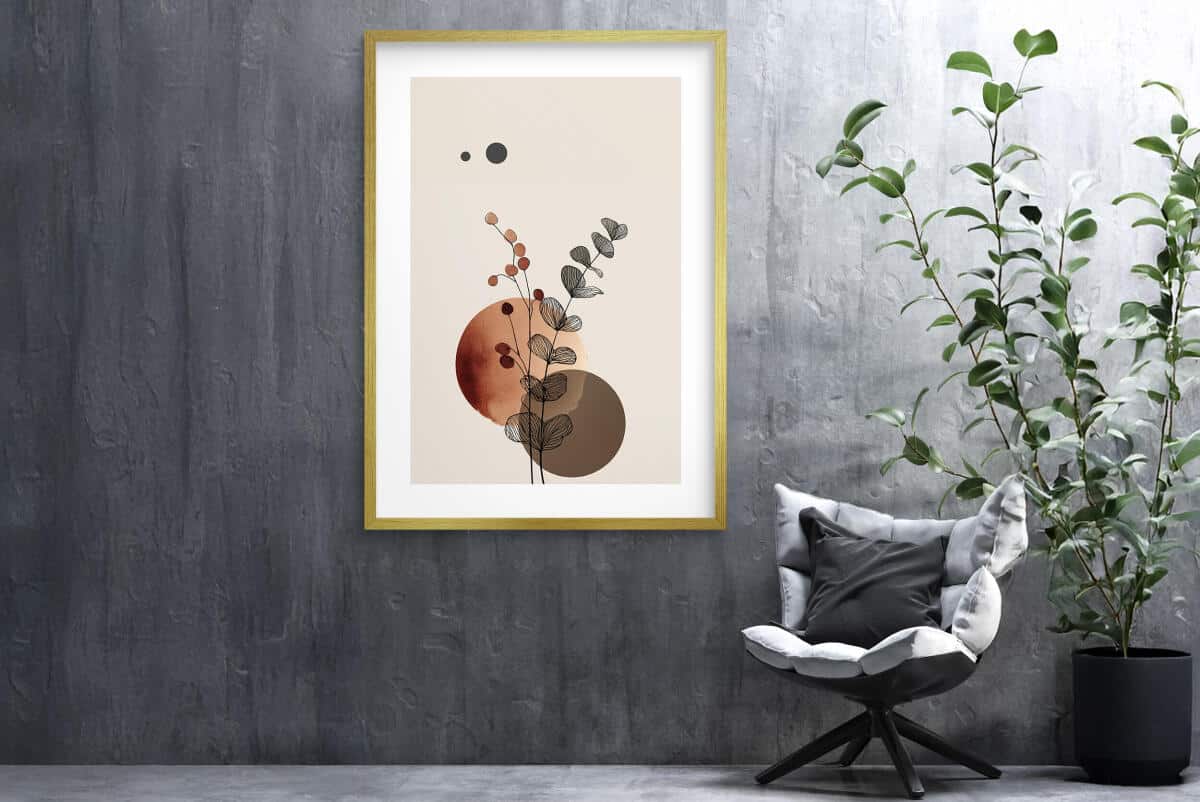 Plakat Line Art- Delikatne liście | Botaniczna abstrakcja w beżu | Minimalistyczny Obraz do salonu w stylu boho 82203 - zdjęcie 6