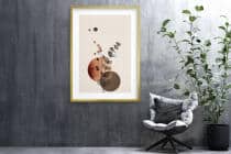 Plakat Line Art- Delikatne liście | Botaniczna abstrakcja w beżu | Minimalistyczny Obraz do salonu w stylu boho 82203 - miniaturka 6