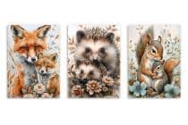 Dekoracja do pokoju dziecka, przedszkola, żłobka | Bajkowe Plakaty dla dzieci- Liski, Jeże, Wiewiórki 82143 - miniaturka 8