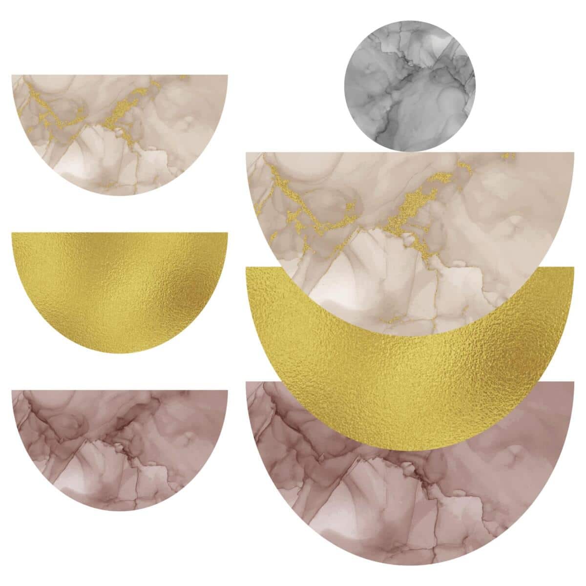 Nowoczesna naklejka na ścianę z efektem marmuru i złota | Oryginalna dekoracja ścienna do salonu, biura T66781 - zdjęcie 3