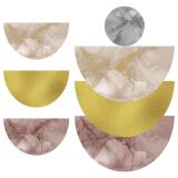 Nowoczesna naklejka na ścianę z efektem marmuru i złota | Oryginalna dekoracja ścienna do salonu, biura T66781 - miniaturka 3