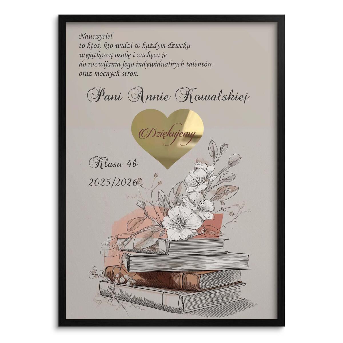 Podziękowanie dla nauczyciela, wychowawcy od klasy | Prezent na Dzień Nauczyciela- Plakat z dedykacją 82154 - zdjęcie 3