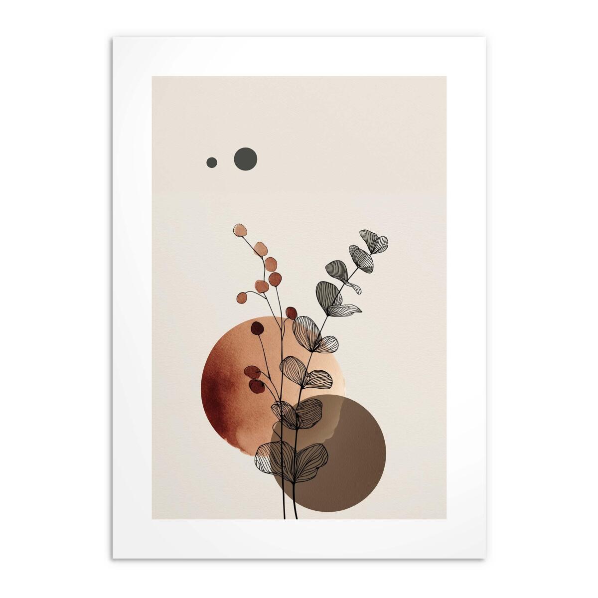 Plakat Line Art- Delikatne liście | Botaniczna abstrakcja w beżu | Minimalistyczny Obraz do salonu w stylu boho 82203 - zdjęcie 4