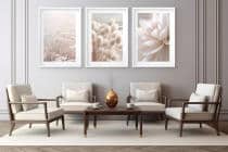 Plakaty Kwiaty Boho | Jasna, Kremowa Dekoracja ścienna do wnętrz w stylu scandi 82217 - miniaturka 4